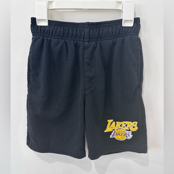 NBA Lakers Kids Black Shorts with Pockets - Size S (8) - Picture 1 of 12